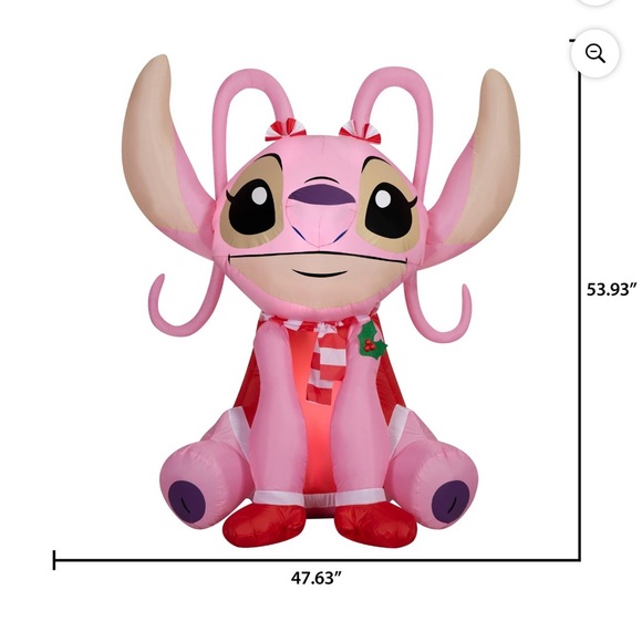 4.5ft Angel Pink Lilo & Stitch w/ Scarf & Bows Christmas...